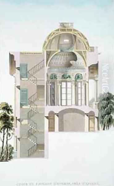 Cross Section of the Pavilion of Hingene near Anvers from Choix des Monuments Edifices et Maisons les plus remarquables du Royaume des Pays Bas - view 1