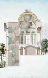 Cross Section of the Pavilion of Hingene near Anvers from Choix des Monuments Edifices et Maisons les plus remarquables du Royaume des Pays Bas by Pierre Jacques Goetghebuer