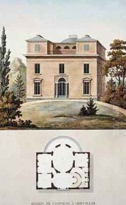 Country House at Oostakker Belgium from Choix des Monuments Edifices et Maisons les plus remarquables du Royaume des Pays Bas by Pierre Jacques Goetghebuer