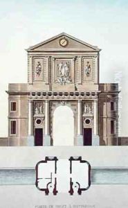 Gateway of Delft Rotterdam from Choix des Monuments Edifices et Maisons les plus remarquables du Royaume des Pays Bas