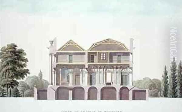 Cross Section of Chateau of Wannagem near Oudenarde Belgium from Choix des Monuments Edifices et Maisons les plus remarquables du Royaume des Pays Bas - view 1