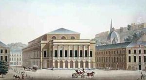 Theatre of Liege from Choix des Monuments Edifices et Maisons les plus remarquables du Royaume des Pays Bas by Pierre Jacques Goetghebuer by Pierre Jacques Goetghebuer
