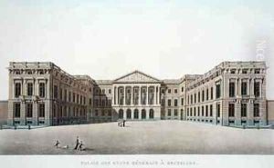 Palace of the Estates General Brussels from Choix des Monuments Edifices et Maisons les plus remarquables du Royaume des Pays Bas by Pierre Jacques Goetghebuer