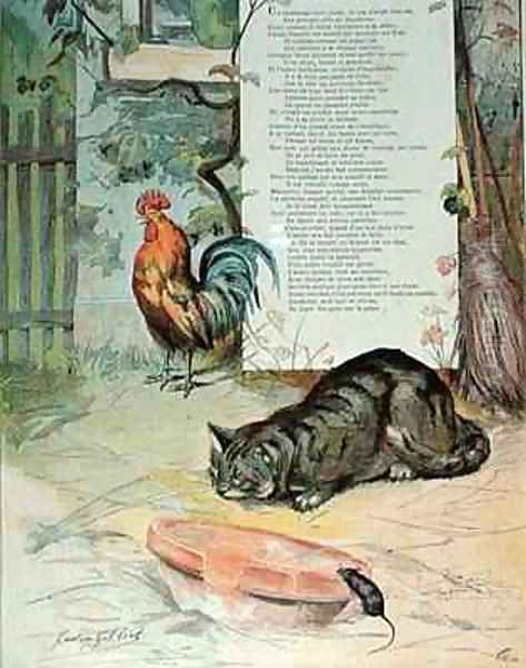 The Young Cockerel the Cat and the Young Mouse - view 1