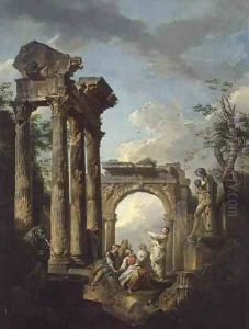 The Ruins of the Temple of Vespasian by Giovanni Maria Griffoni