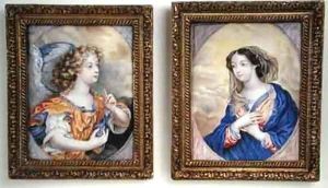 A pair of miniatures depicting the Annunciation by Henri Gascard