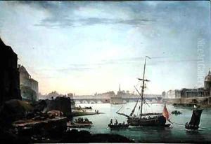 View of the Pont Neuf Paris by Jean Baptiste Genillion