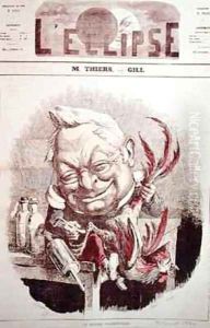 Caricature of Adolphe Thiers 1797-1877 from LEclipse by Andre Gill