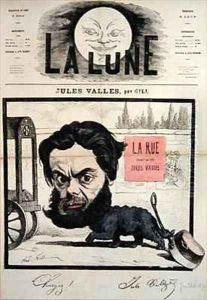 Caricature of Jules Valles cover illustration from La Lune by Andre Gill