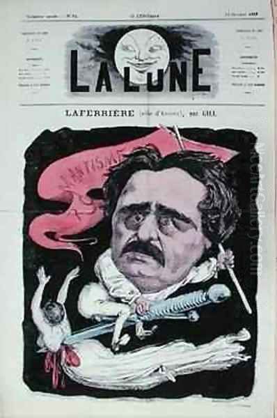 Caricature of the actor Laferriere in the role of Antony from the play of the same name by Alexandre Dumas pere 1803-70 from the front cover of La Lune magazine - view 1