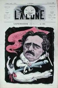 Caricature of the actor Laferriere in the role of Antony from the play of the same name by Alexandre Dumas pere 1803-70 from the front cover of La Lune magazine by Andre Gill
