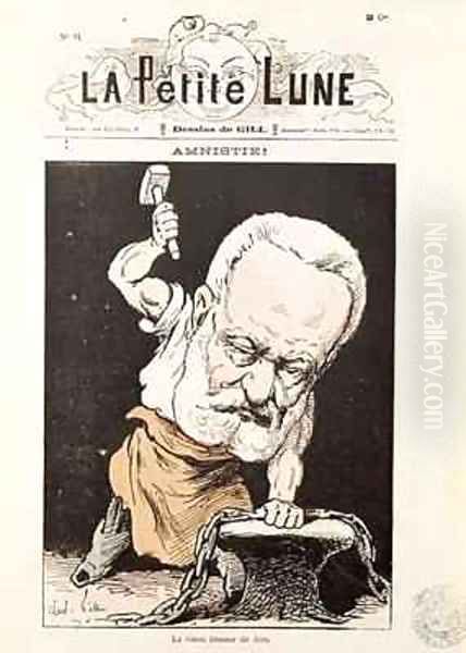 Caricature of Victor Hugo 1802-85 from the front cover of La Petite Lune - view 1