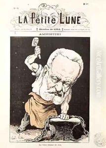Caricature of Victor Hugo 1802-85 from the front cover of La Petite Lune by Andre Gill