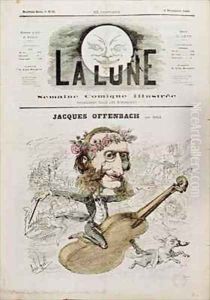 Front cover of La Lune with a caricature of Jacques Offenbach 1819-80 by Andre Gill