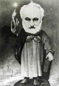 Caricature of Victor Hugo 1802-85 as a Magician by Andre Gill