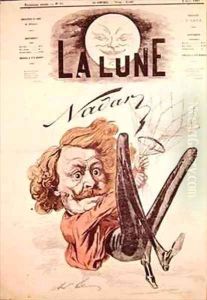 Front cover of La Lune magazine showing Nadar by Andre Gill