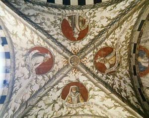 Vault depicting four prophets from the Loggia dAnnunciazione 2 by d'Allamagna Giusto