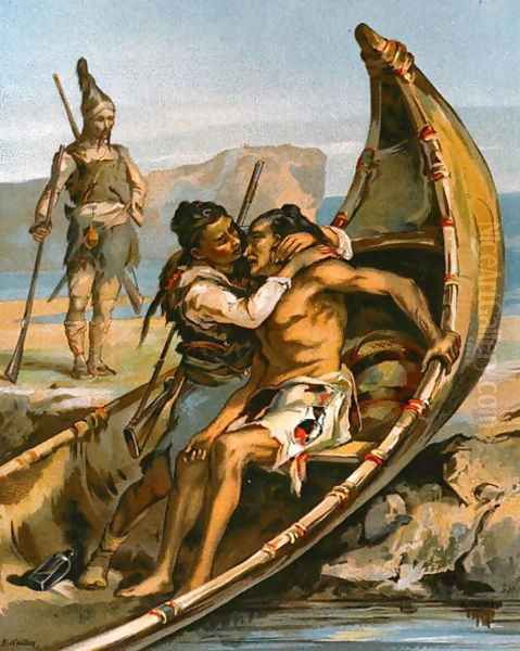 Robinson Crusoe and Man Friday Nursing a Native - view 1