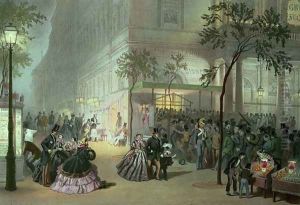 A Queue at the Theatre de lAmbigu Comique by Eugene Charles Francois Guerard