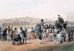 Racecourse at the Bois de Boulogne by Eugene Charles Francois Guerard