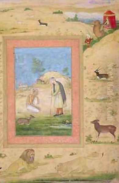 Majnun Kneels Before Lailas Messenger - view 1