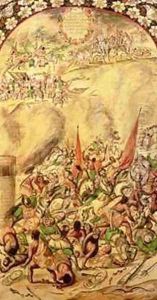 Conquest of Mexico the Spaniards retreating 1st July 1520