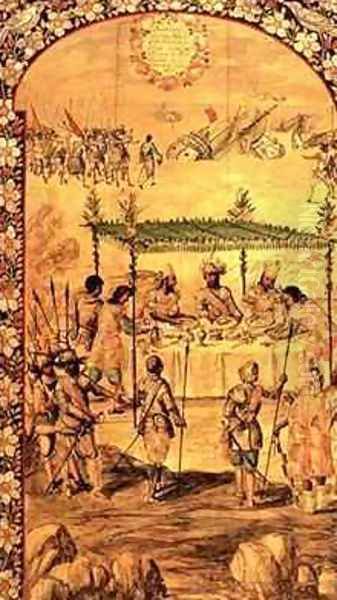 The Conquest of Mexico Hernando Cortes 1485-1547 Orders the Destruction of the Ships and Meets with the Ambassadors of Montezuma 1466-1520 in 1520 - view 1