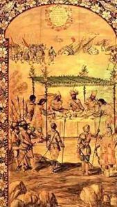The Conquest of Mexico Hernando Cortes 1485-1547 Orders the Destruction of the Ships and Meets with the Ambassadors of Montezuma 1466-1520 in 1520