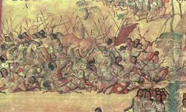 Battle in the City of Cholula Between the Spaniards and the Indians in October 1519 - view 1