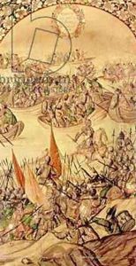 Garcia de Holguin Occupying Quanhtemoc by Miguel Gonzalez