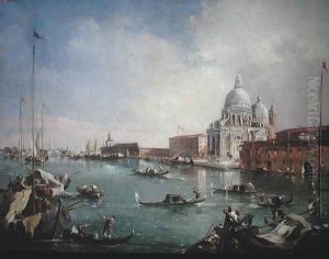 The Grand Canal with a View of Santa Maria della Salute and the Dogana by Francesco Guardi
