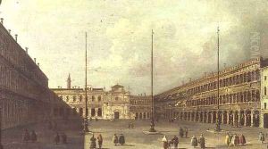 The Piazza San Marco Venice with figures