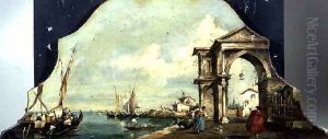 Capriccio Venetian Harbour View by Francesco Guardi