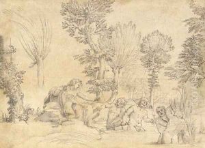 Latona turning Lycian peasants into frogs by Giovanni Francesco Grimaldi