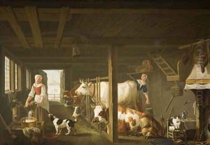 Milking in Winter by Jan van Gool