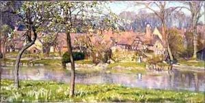 Houses and a River by Arthur Joseph Gaskin