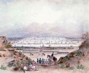 A General Reviewing the East India Company Cavalry and Infantry by C. Graham