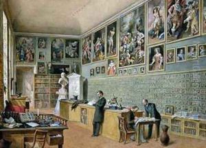 The Library in use as an office of the Ambraser Gallery in the Lower Belvedere by Carl Goebel