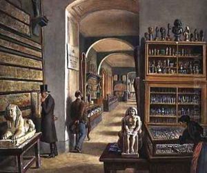 The second room of Egyptian antiquities in the Ambraser Gallery of the Lower Belvedere