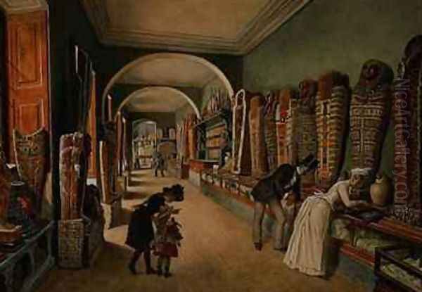 The Corridor and the last Cabinet of the Egyptian Collection in the Ambraser Collection of the Lower Belvedere - view 1