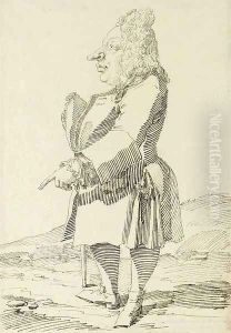 Caricature of Baron Monbira by Pier Leone Ghezzi