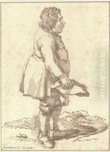 Caricature of the gardener at the Villa Sacchetti by Pier Leone Ghezzi