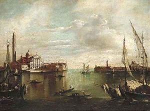 A busy waterway before St. Giorgio Maggiore, Venice