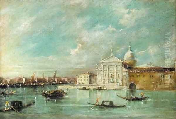 Gondolas by San Giorgio Maggiore, Venice - view 1