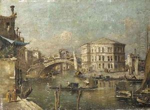 The Grand Canal with the Rialto Bridge by Francesco Guardi