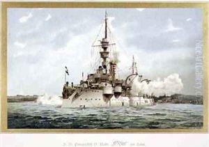SM Panzerschiff IV Klasse Odin im Salut by H. Graf