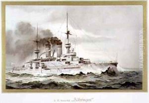 SM Linienschiff Zahringen by H. Graf