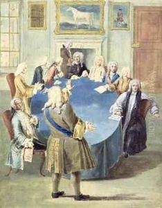 Sir Robert Walpole addressing his cabinet by Joseph Goupy