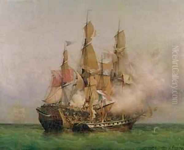 The Taking of the Kent by Robert Surcouf 1736-1827 in the Gulf of Bengal - view 1