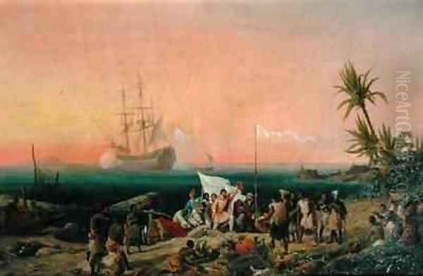 Jean de Bethencourt Norman Navigator discovering the island of Lanzarote in 1402 - view 1